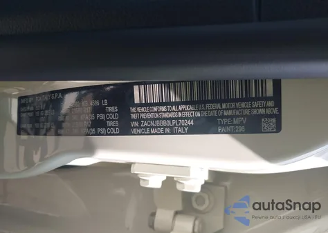 2020 Jeep Renegade Altitude 4X4 from USA, damaged, VIN ZACNJBBB0LPL70244